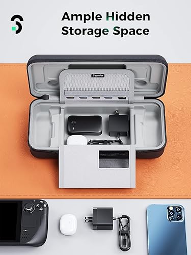 Miniatura 4 de SOOMFON Funda de transporte para cubierta de vapor, funda de transporte rígida protectora con adaptador integrado, funda de transporte portátil de