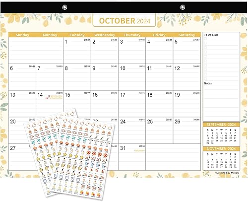 2023-2024 Large Desk Calendar 2023 (January 2023-June 2024), Big Monthly Wall Calendar with Plastic Cover 17"x12", 18 Months Academic Year Desk Pad