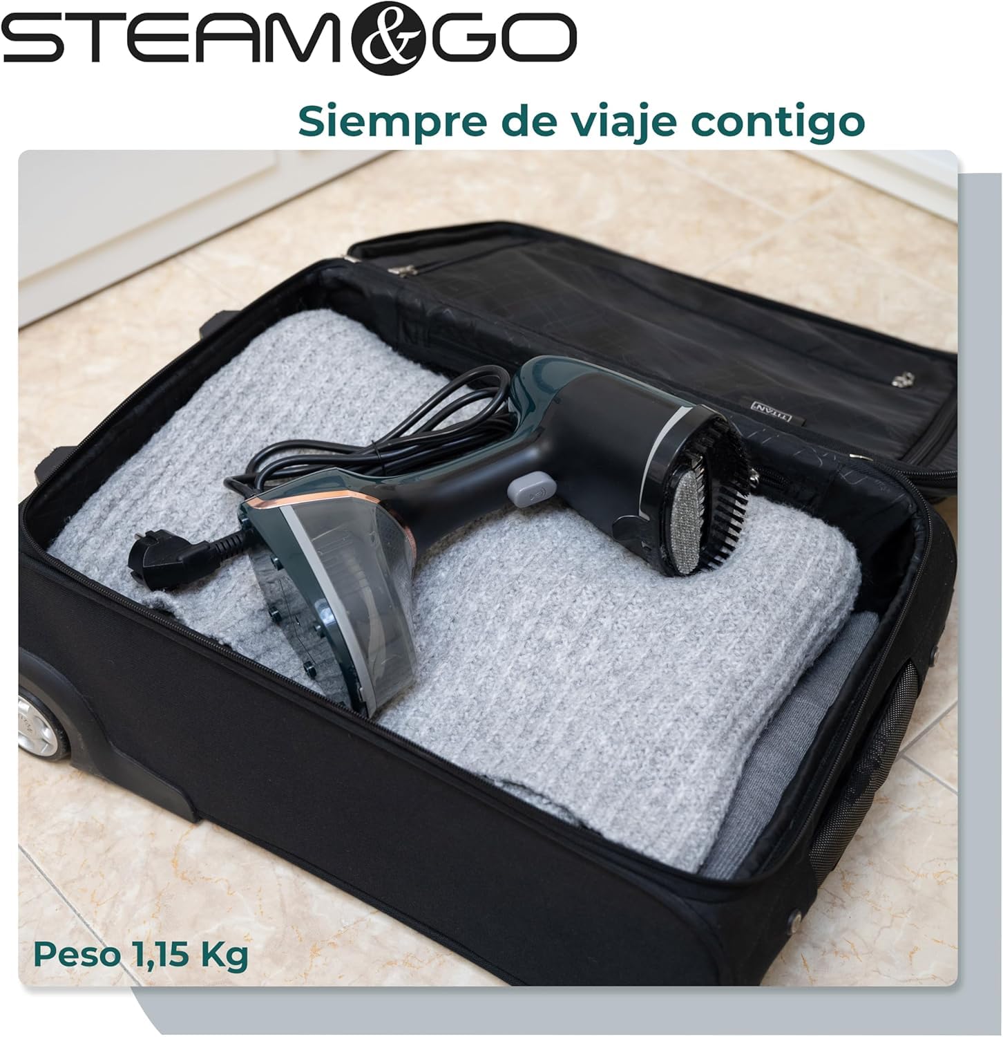 Plancha Vertical Vapor Profesional para Ropa 2000w Portatil para Arrugas Calentamiento 30s Deposito 260ml Ergonomica para Viajes y Hogar Vapor Continuo Cepillo Incluido Indicador Temperatura