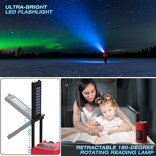 Miniatura 2 de 2023 Newest NOAA Emergency Weather Radio, 4000mAh Weather Alert Radio Solar Charging, Hand Crank & USB Charged, AMFM Radio with LED Flashlight,