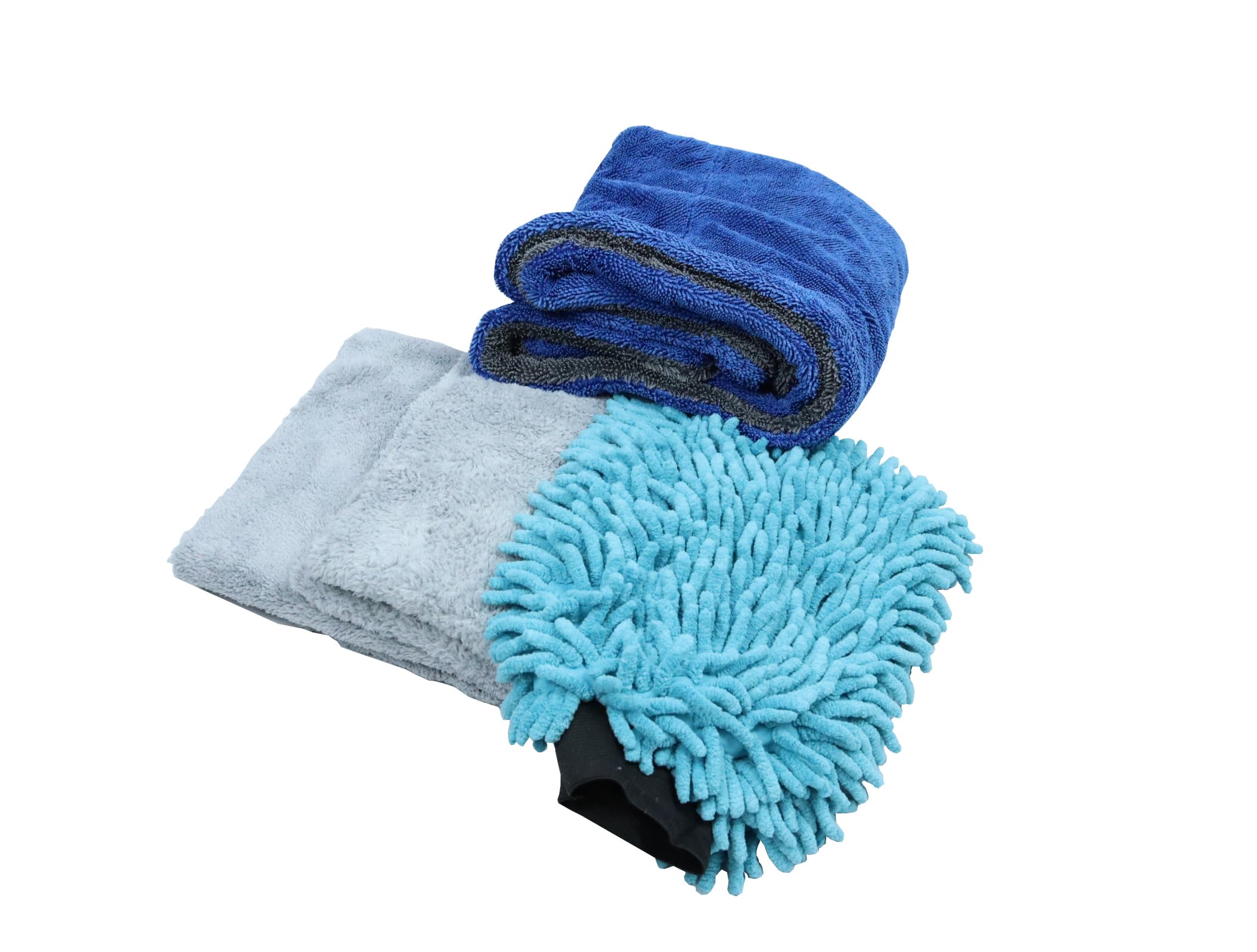 Kit de lavage et de séchage de voiture avec gant protecteur et chiffons de finition