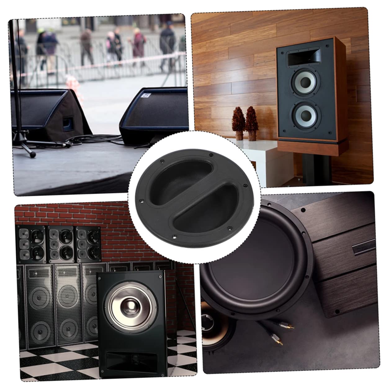SHINEOFI Maniglia Dell'altoparlante Audio 8 Pezzi Abs Nera 146x38 Mm Rotonda Bordi Lisci per Rialzo Casse Acustiche e Accessori Casse Acustiche da Lavoro