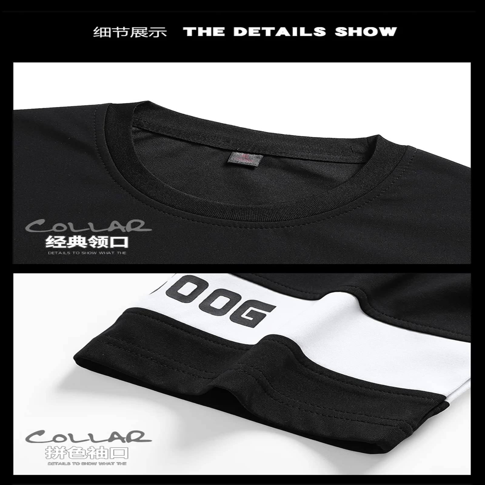 MOGSA T-shirt Uomo Streetwear T-shirt Casual Estate Maniche Corte Nero Bianco Tshirt Tees Plus Oversize