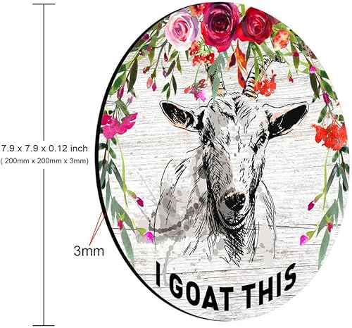 Miniatura 3 de Smooffly Alfombrilla de mouse redonda con texto en inglés "I Goat This Quote", accesorios de escritorio de oficina, alfombrilla de mouse de cabra,