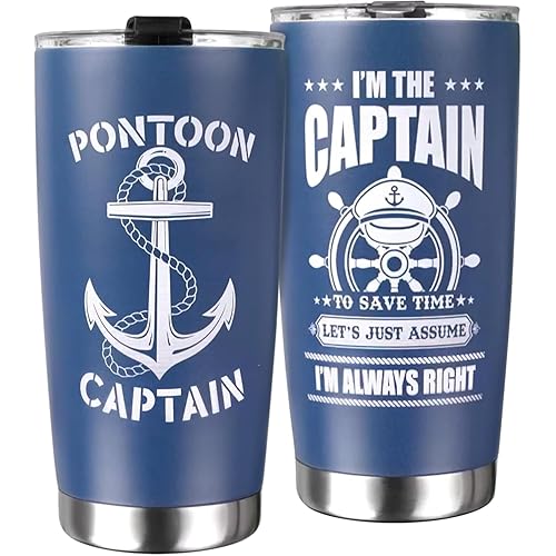 20 oz Boating Tumbler – Captain & Boat Owner Gift, Nautical Accessories for Men, Pontoon Boater Gift, Funny Boat Lover Drinkware