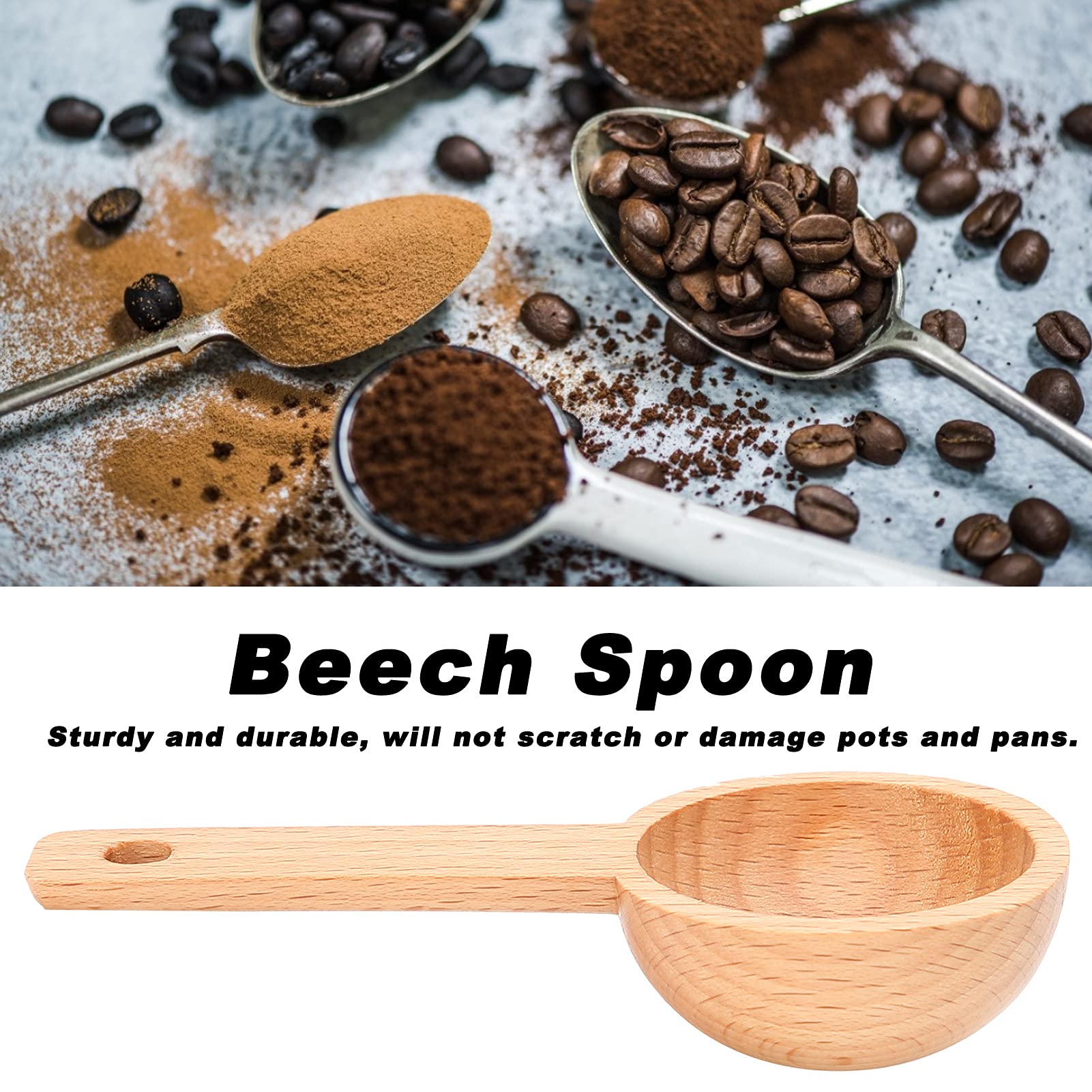 Set 6 Cucchiai In Legno Naturale - Piccoli Cucchiai Per Spezie, Zucchero, Gelato E Tè - Foto 2