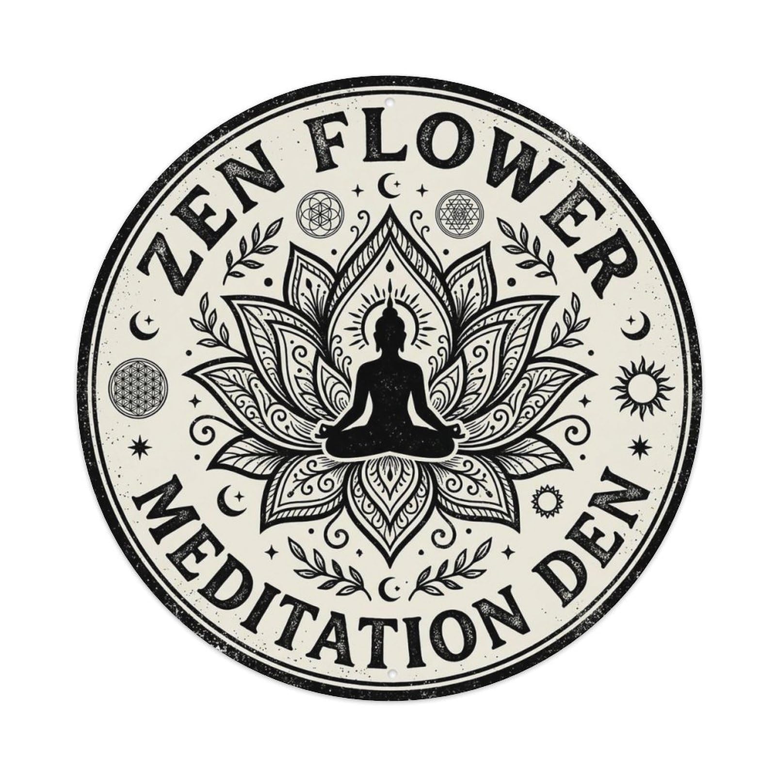 Zen Flower Meditation Den Serenity Metal Tin Sign