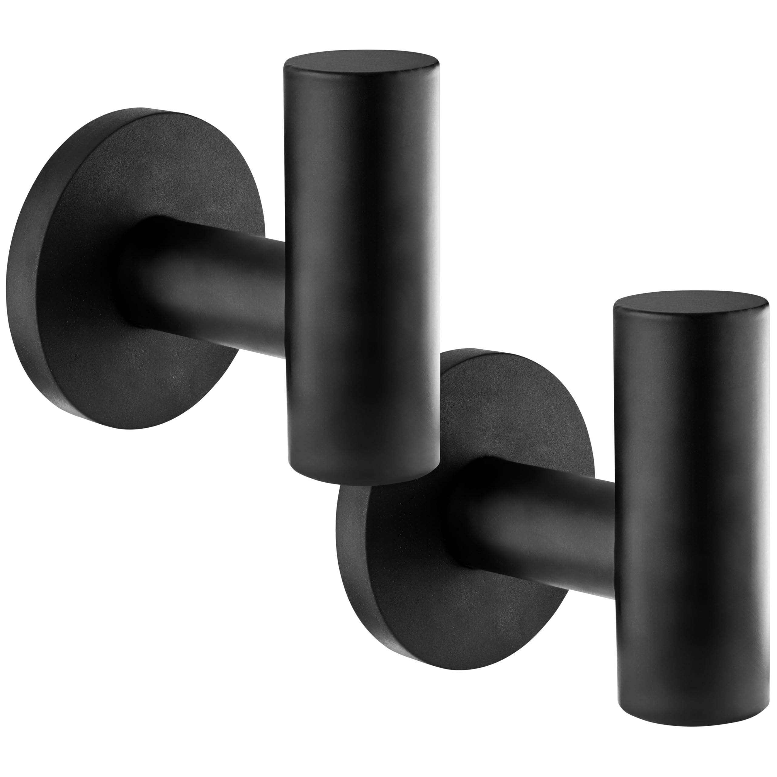 Poppstar 2 Magnetic Coat Hooks, Extra Strong, Adhesive Force 8 kg (Height 54mm, Width 52mm), Color Black