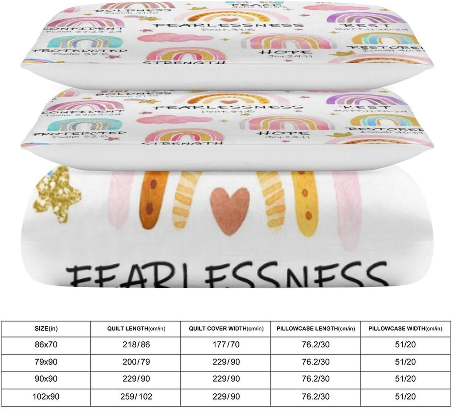 Racing Comforter Set Bible Verse Scripture Boho Inspirational Quote Christian Cute Cartoon Colorful Printed Bedding Set with 1 Comforter and 2 Pillowcases for Girls Bedroom 79x90in (Without Liner)