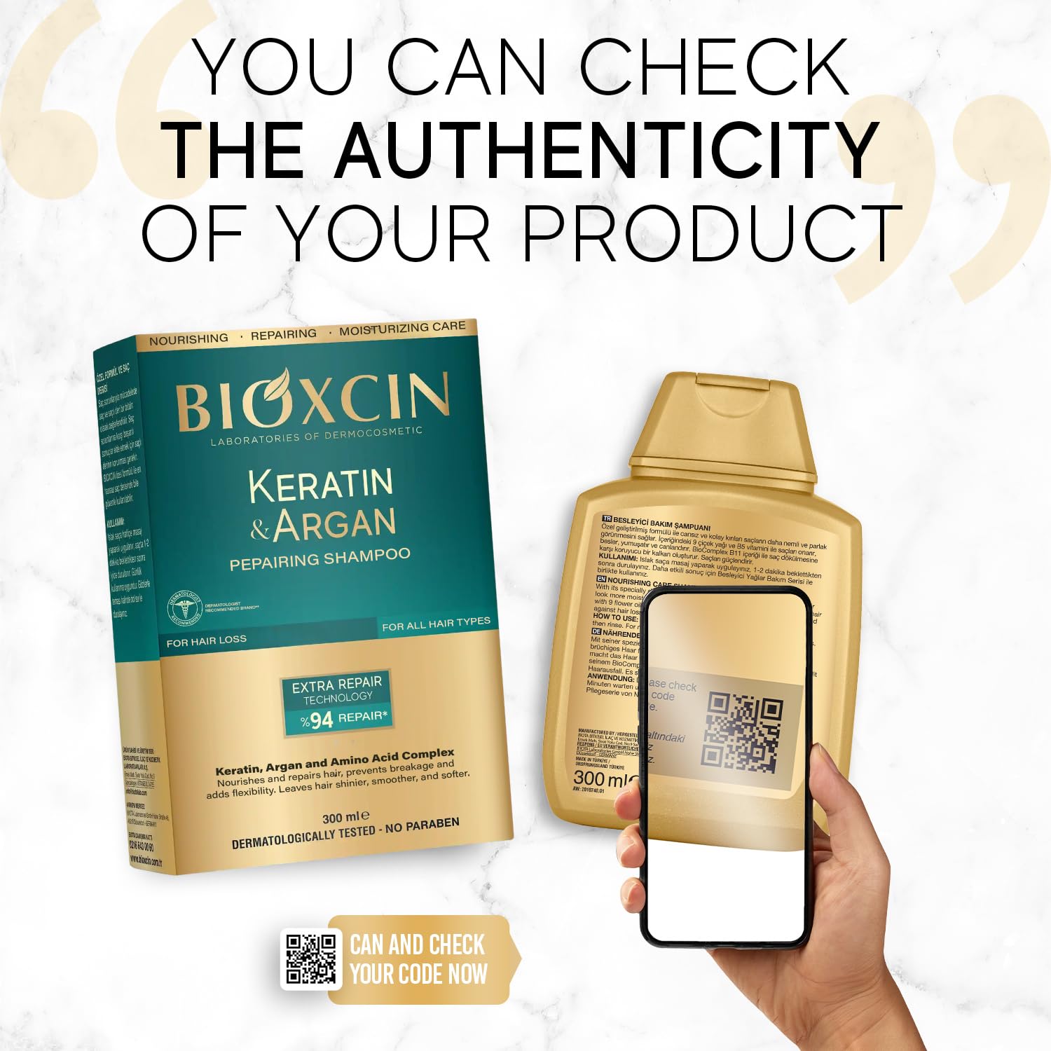 Bioxcin Keratin & Argan Shampoo 300ml - Image 6