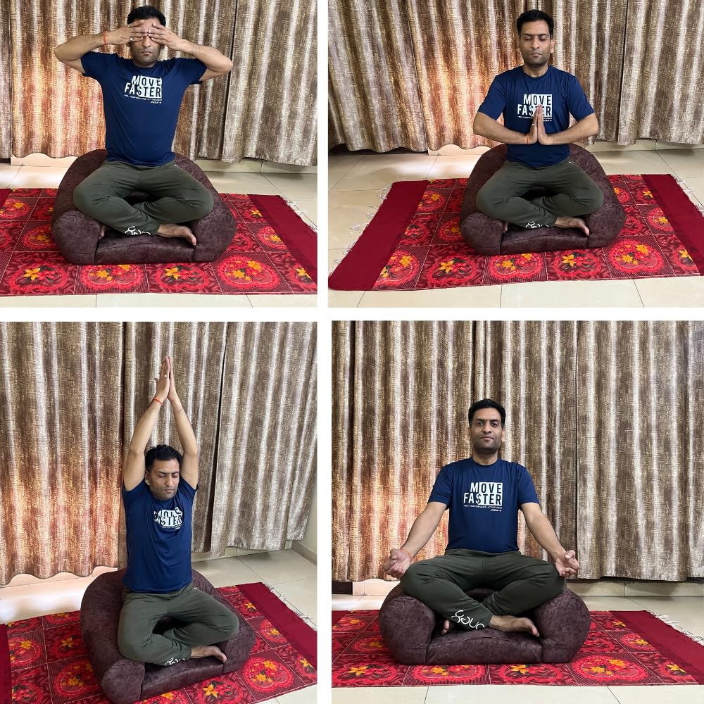 Brown Fabric Dhyanam Seat - Meditation Seat- Yoga Cushion