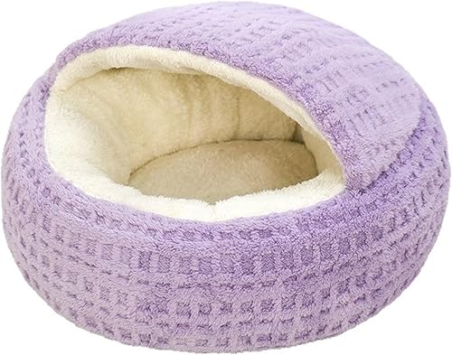 Miniatura 5 de Cama cerrada para gatos para interiores, esponjosa, acogedora, cálida, cubierta de cueva de gato, relajante, lavable, cama para gatitos, S