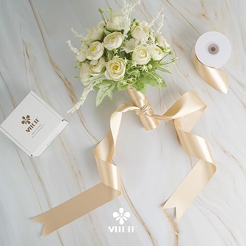 Vista 216 de MEEDEE Orange Satin Ribbon - 1.5 inch Double Faced Satin Ribbon, 50 Yards - Neon Tangerine - For Christmas, Thanksgiving, Halloween, Weddings