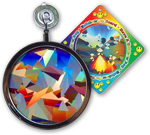 Rainbow Symphony- Rainbow Prism Suncatcher for Window, Crystal Pattern, Includes a Bonus Rainbow on Board Sun Catcher, Made in USA