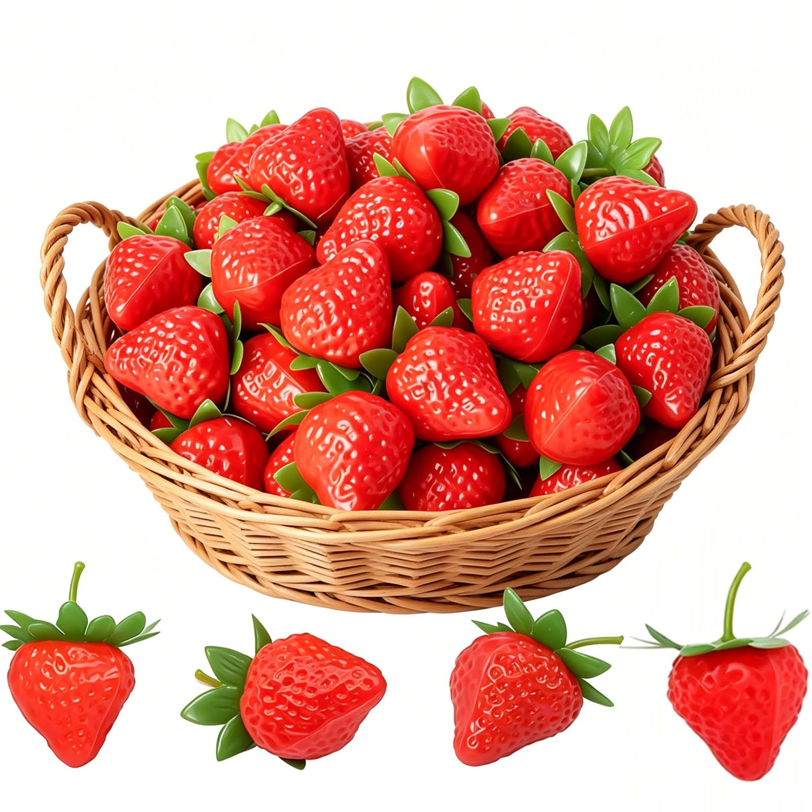 12 Pièces Fraise Simulée Fausse Fraise Myrtilles Simulées Luminance