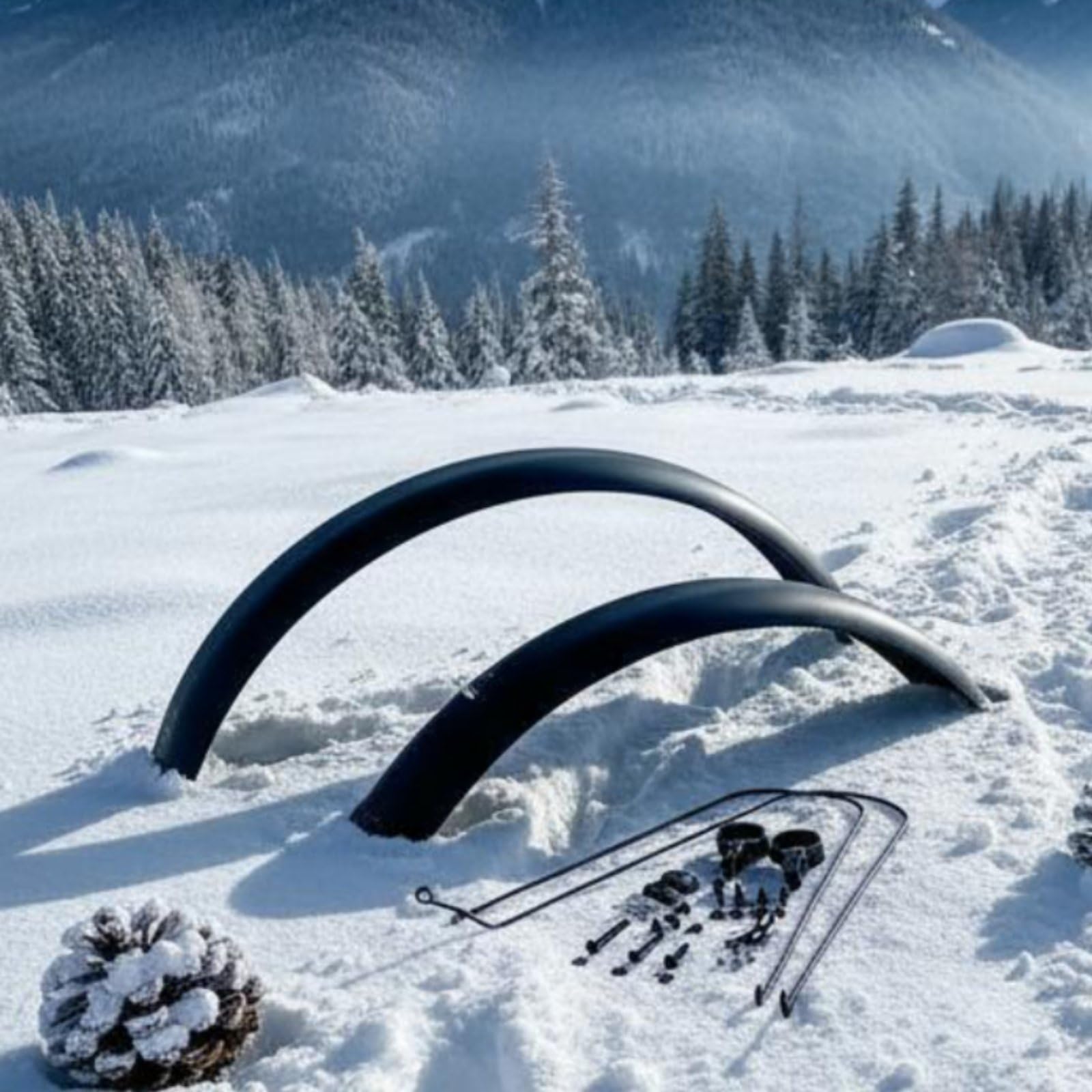 Parafango Bicicletta Neve Accessorio Ruota Tergicristallo Protezione dalla Sabbiatura Resistente per Piste Innevate Spiaggia Sentieri Selvaggi 26x5.0inch
