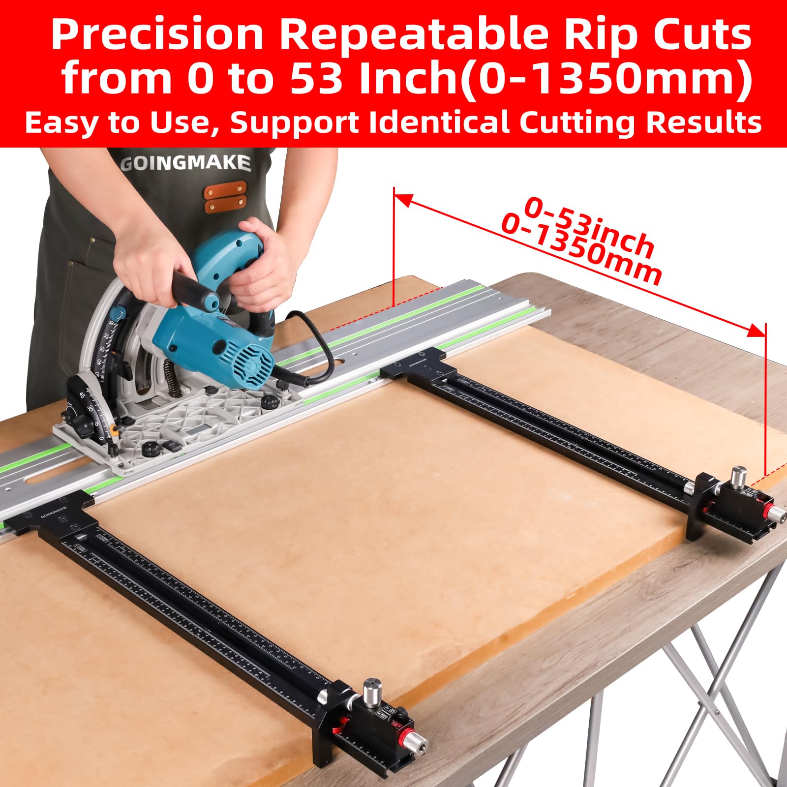 Track Saw Parallel Guide - Perfect Rip Cuts -5