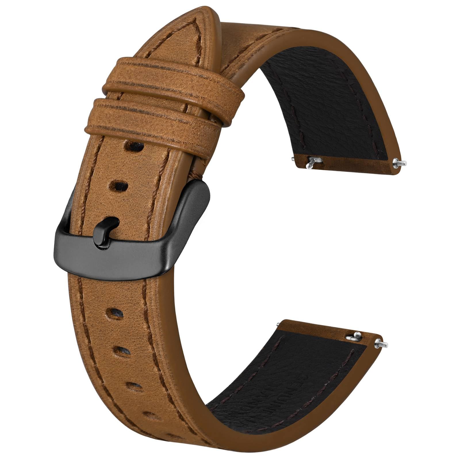 Correas de reloj de cuero de repuesto BISONSTRAP unisex 21mm resistentes y comodas 8