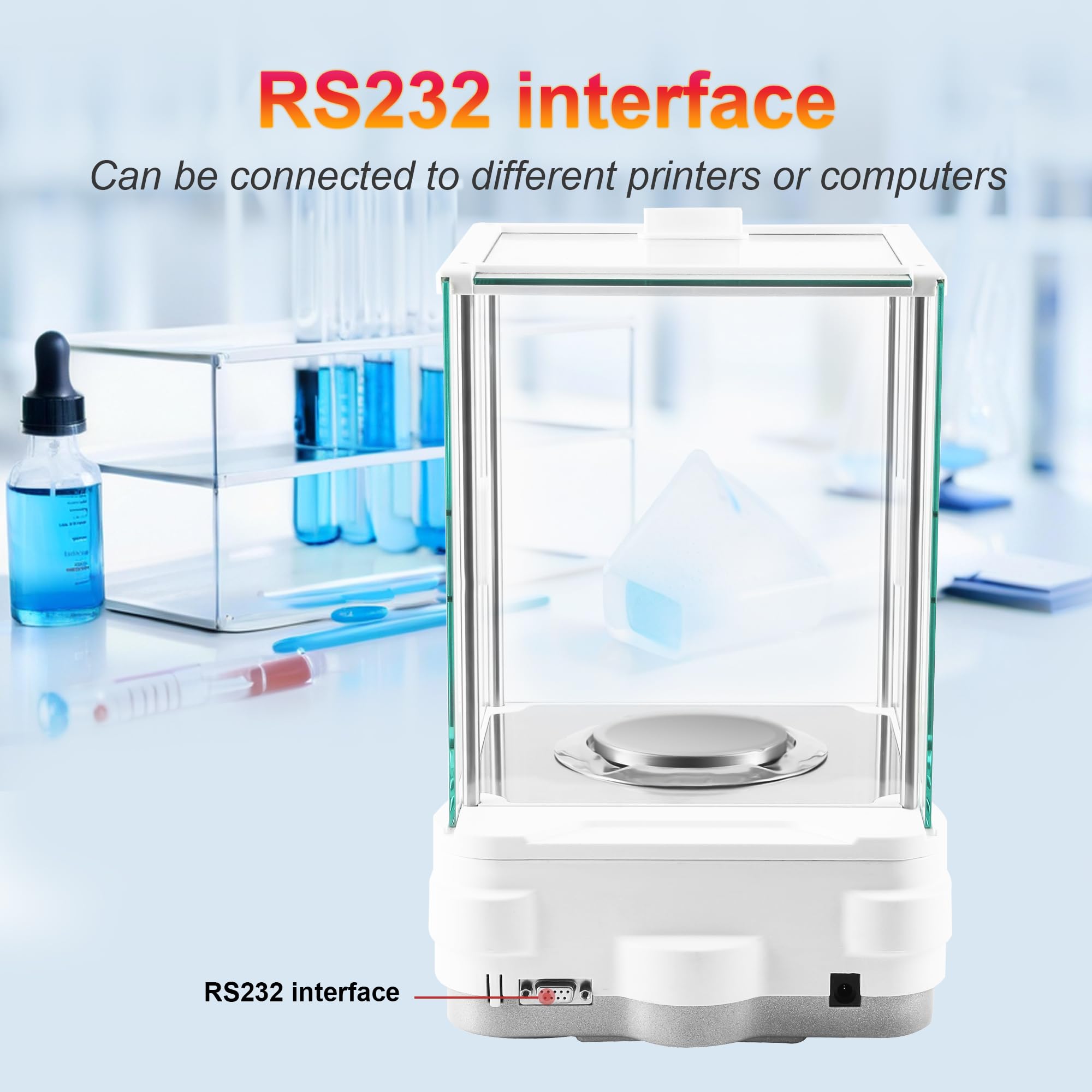 Balanza analítica de 120 g, 0,1 mg GN mg, unidad de precisión, escala de laboratorio de precisión de 0,0001 g, interfaz RS232, balanza electrónica de laboratorio, pantalla LCD con