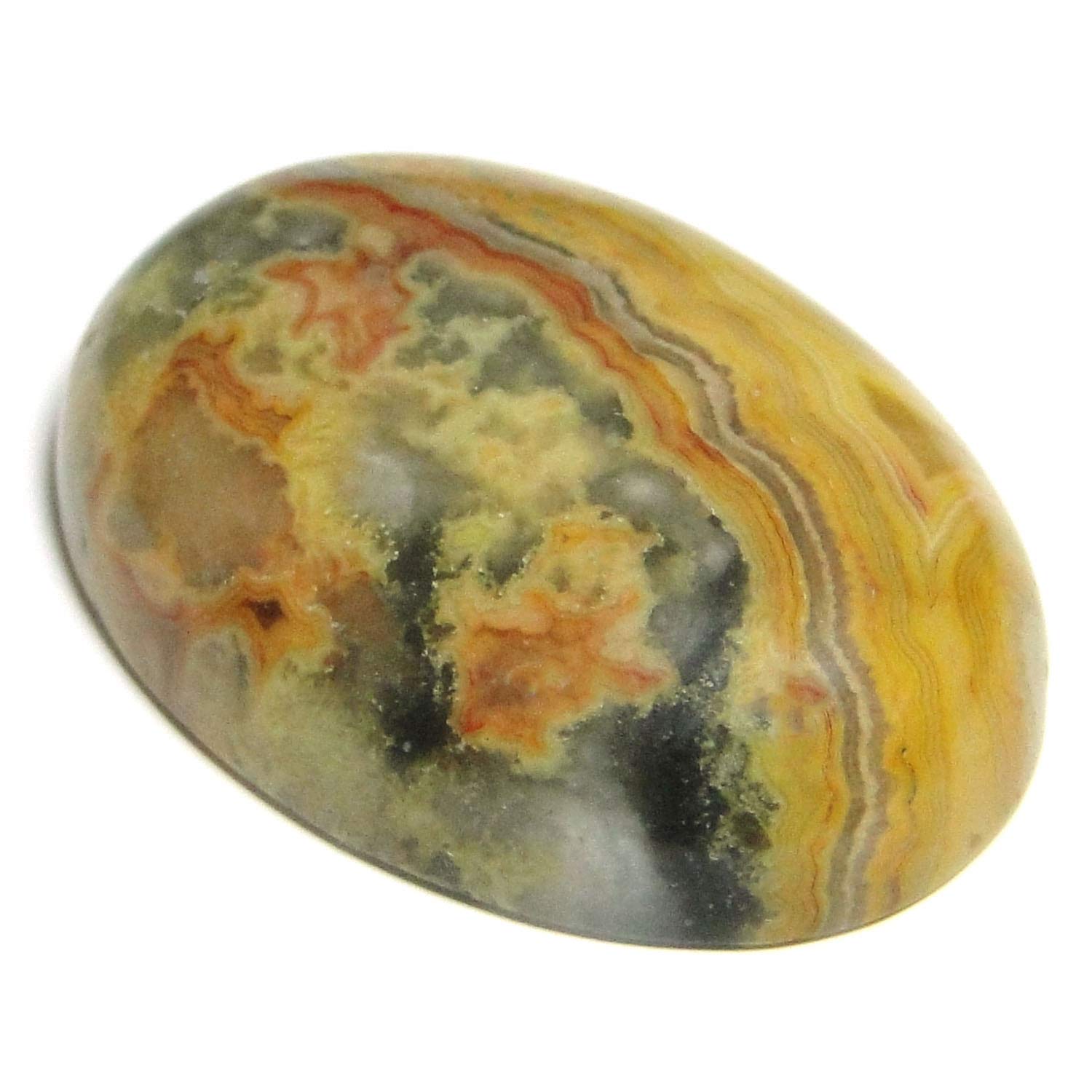 Nature's CrestNature's Crest Crazy Lace Agate Oval Cabochon for Vastu Healing Mediation Reiki & Pooja (1 Pc Pack)