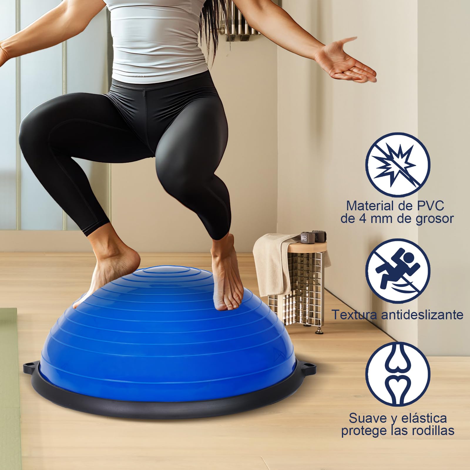 Pelota de Equilibrio Bossu Semiesfera 58cm Entrenador Fitness 120kg