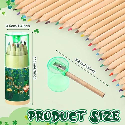 Miniatura 2 de Fumete Paquete de 32 mini lápices de colores de Navidad a granel con sacapuntas en tubo de dibujo, lápices de colores para niños, lápices de