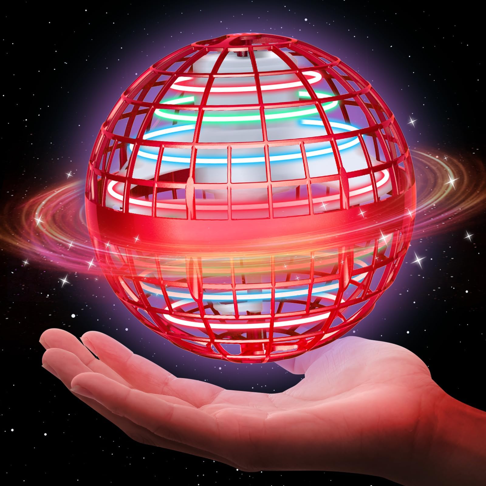 Flying Orb Ball 2026 Upgraded Cosmic Globe Hand Controlled Hover Balls for Boys Girls Adults, Cool Toys Gift for Father's Day Halloween Christmas Birthday Indoor Outdoor Games