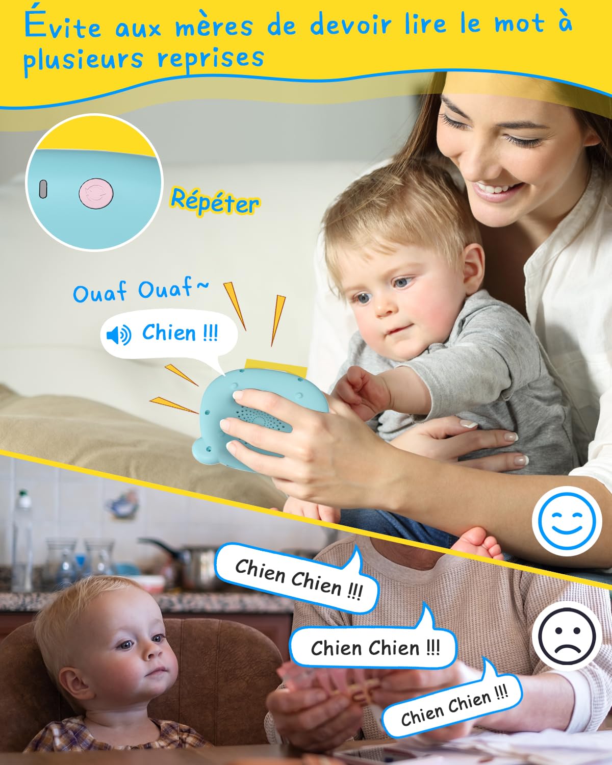 Cartes Parlantes Montessori Français, Carte regalo educative per bambini da 2 a 6 anni, 112 fogli 224 parole, Flash Card parlanti, Mot ami Jeux Enfants 2 Ans