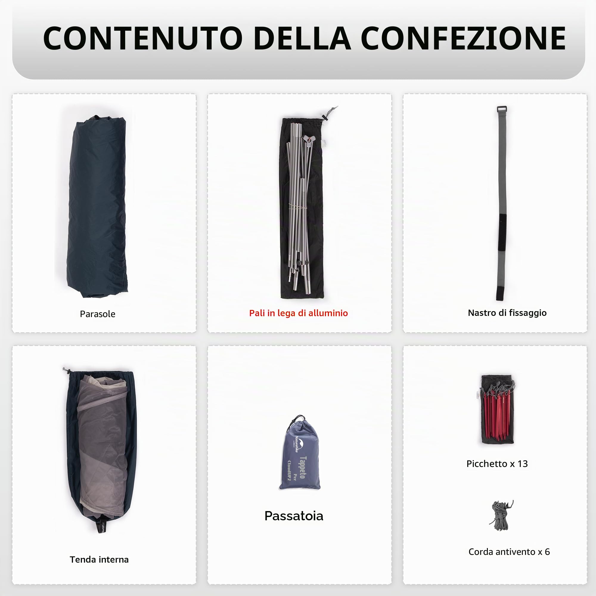 Naturehike Cloud-Up 3 Tenda Ultraleggera 3 Persone Tenda Zaino in Spalla per Escursionismo Campeggio All'aperto (20D Navy Blue Upgrade)