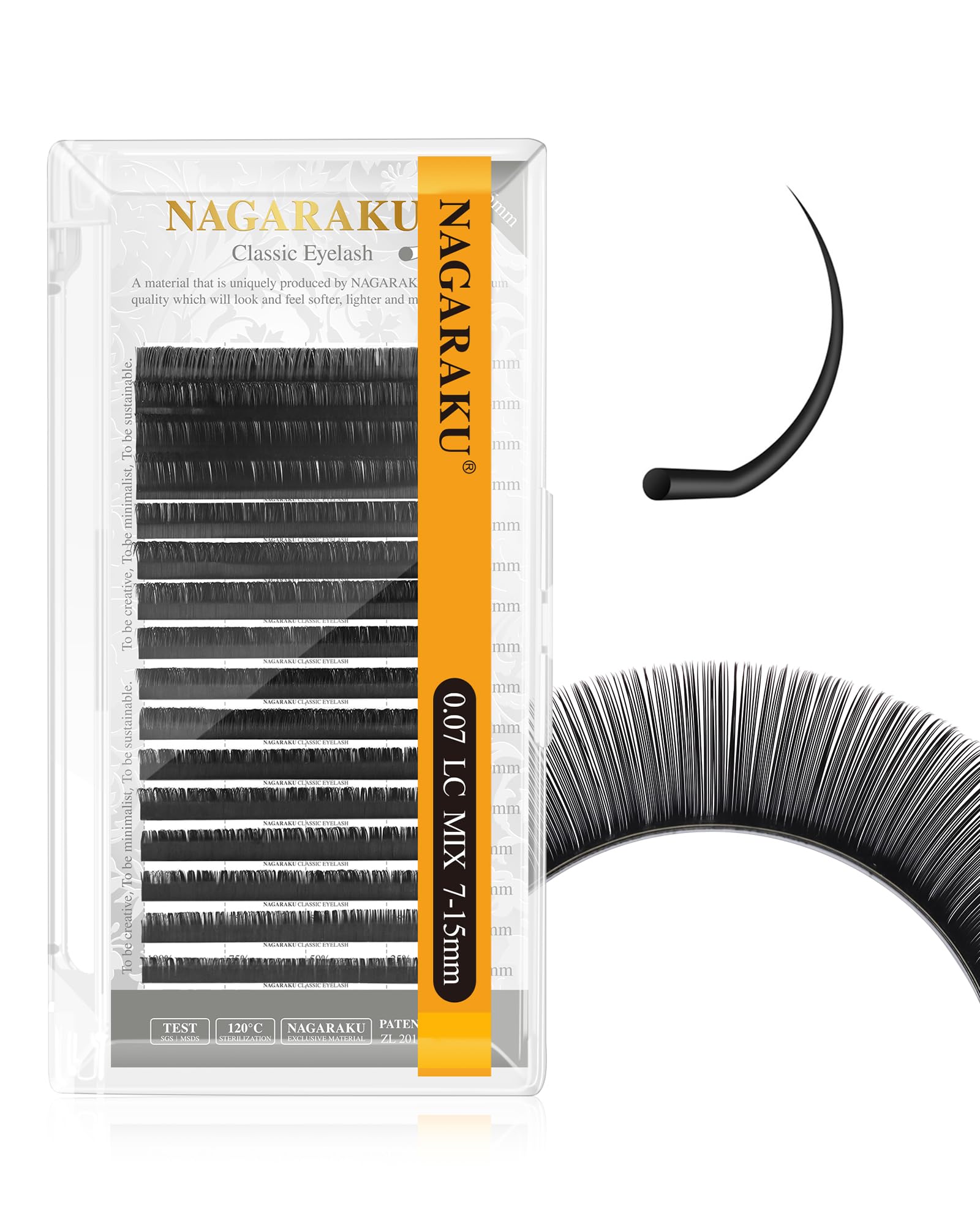 Eyelash Extensions Individual Mega Volume Lashes Manual Fan 0.07mm LC Curl 7-15mm Mix Tray Classic Matte Black Natural Faux Mink False Lash 16 Rows