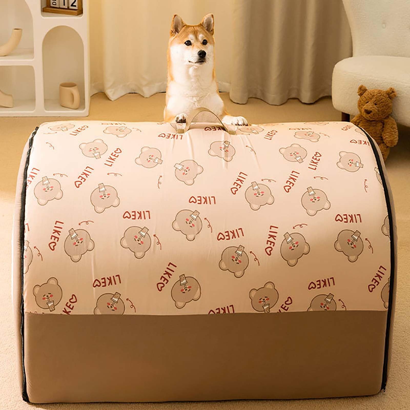 2024 Cama para Perro Grande, Cueva para Mascotas, 2 en 1 Casa para Perros, Iglú para Gatos, Cama de Confort para Mascotas, Saco de Dormir Acogedor para Perros, Nido Cálido de Invierno para Cachorros