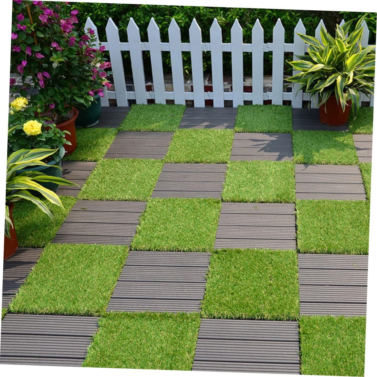 VICASKY 4pcs Lifelike Artificial Grass Mat for Dogs Rug for Potty Training Realistic Fake Grass for Garden Balcony and Indoor Use and Easy to Clean