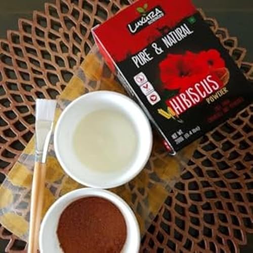 Miniatura 4 de Luxura Sciences Hibisco en polvo para el crecimiento del cabello  Cuidado del cabello 100% puro a base de hierbas  Controla la caída del cabello, la