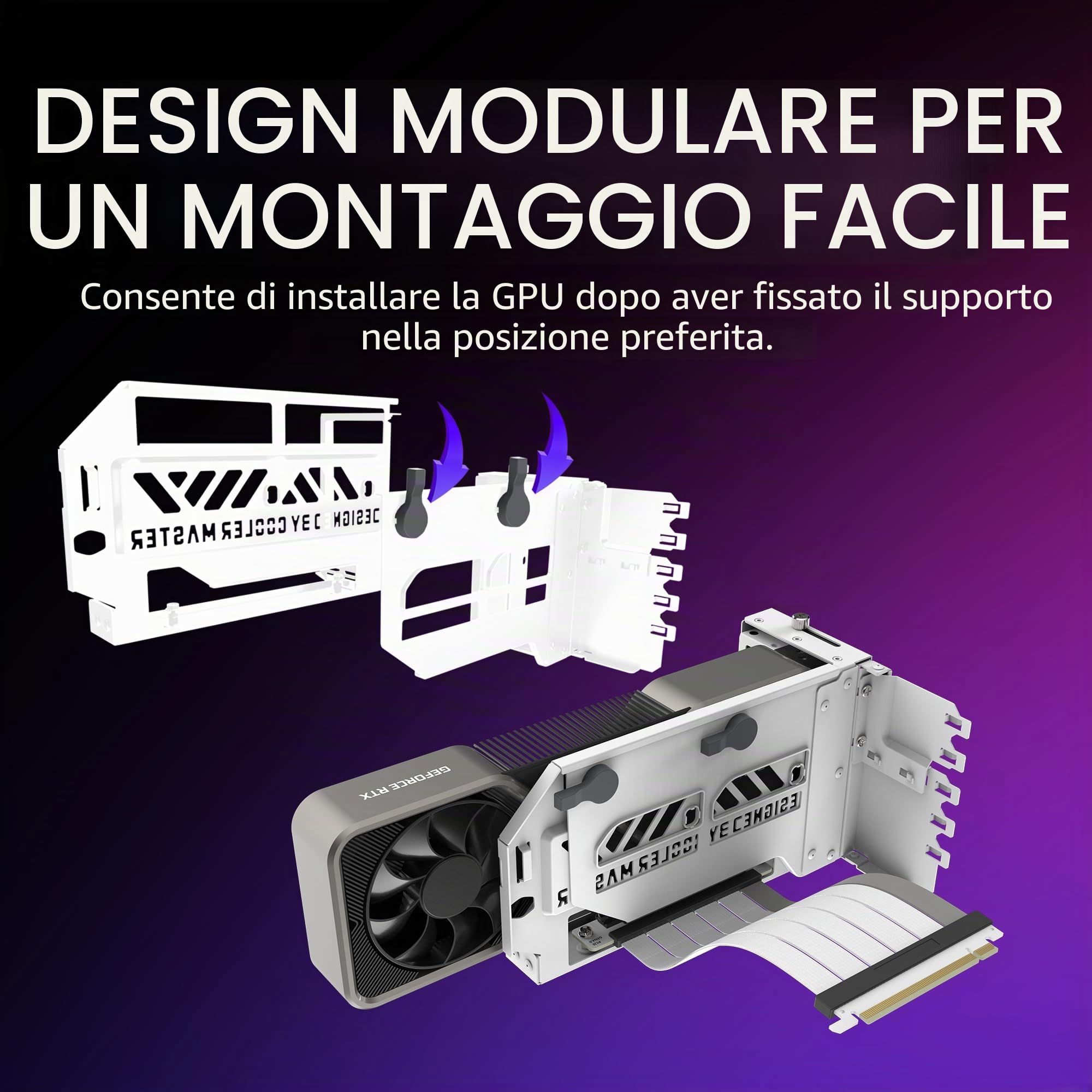 Cooler Master Kit Supporto Scheda Grafica Verticale V3 - Bianco