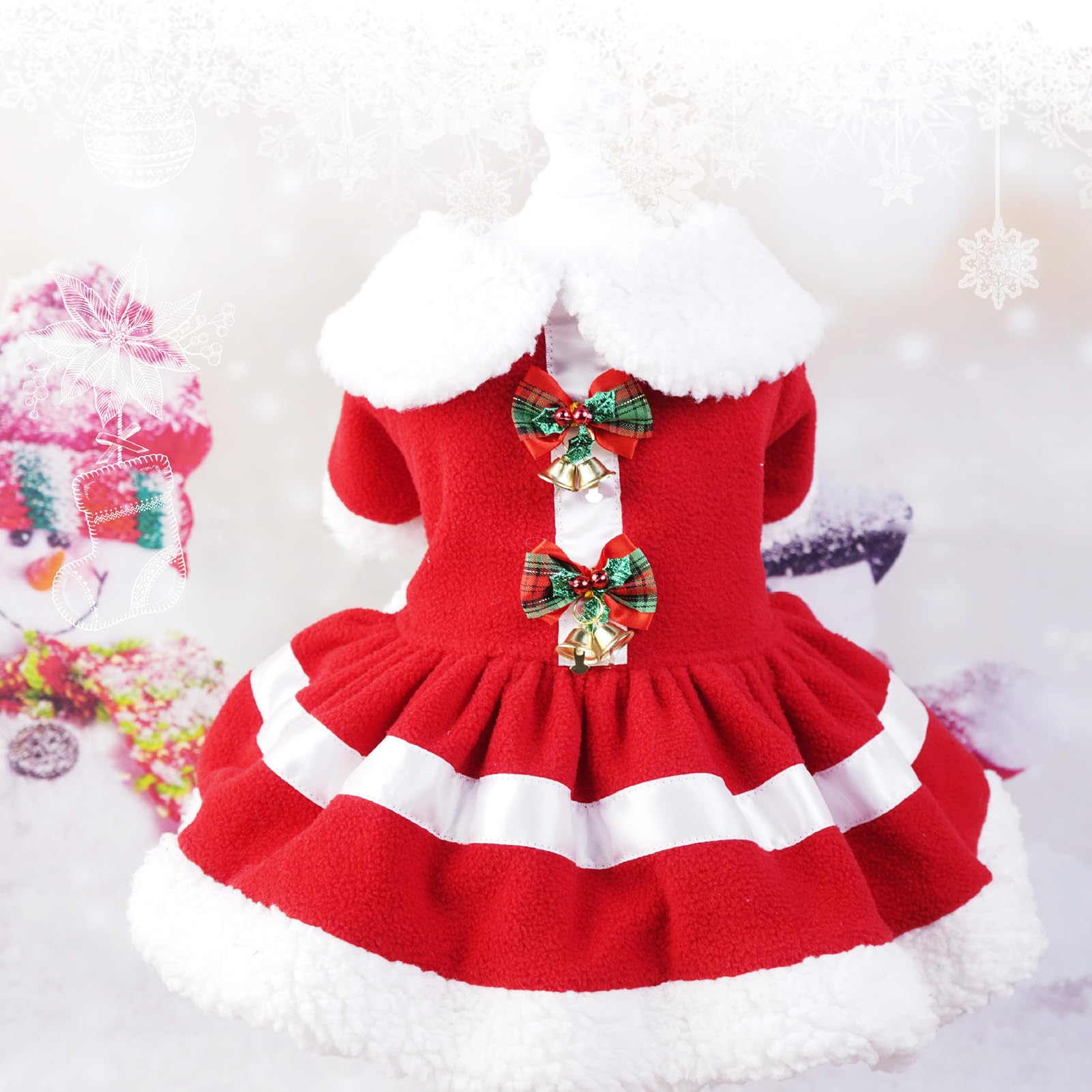 Amazon.com: Dog Christmas Skirt, Dog Girl Clothes Puppy Winter Cold Weather  Coat Dog Christmas Costumes Holiday Outfit Kitty Clothing Red Skirt Apparel  with Bell for Small Medium Dogs Cats (S) : Everything