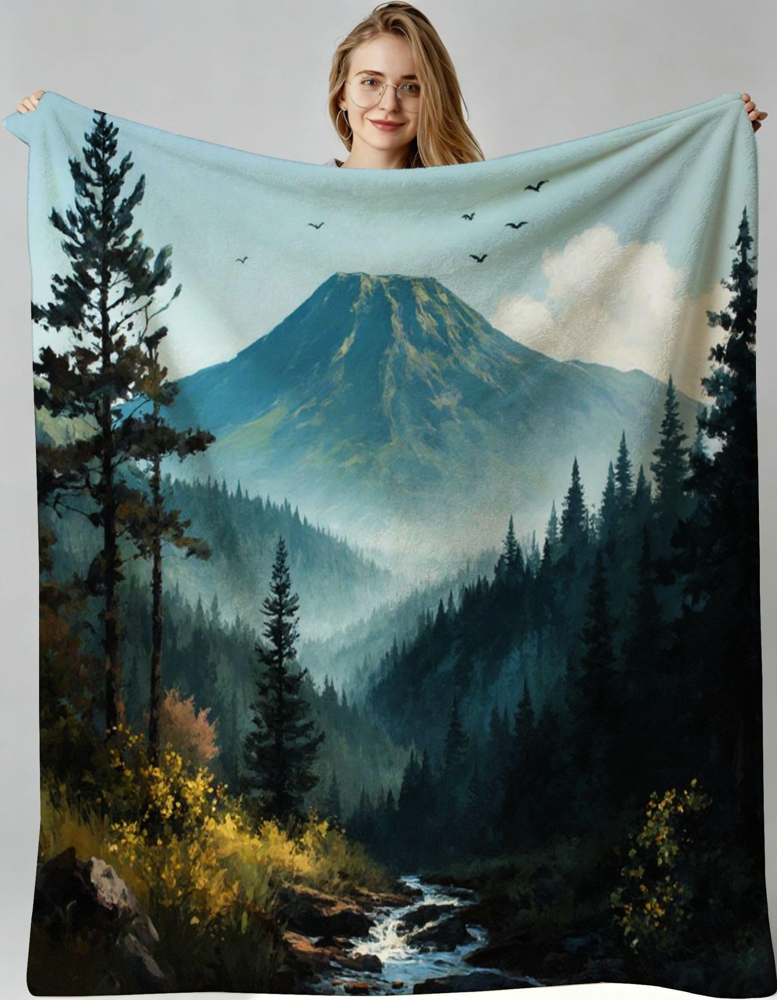 Couverture Plush XXL Forêt 3D : finis les plaids trop petits sur le canapé