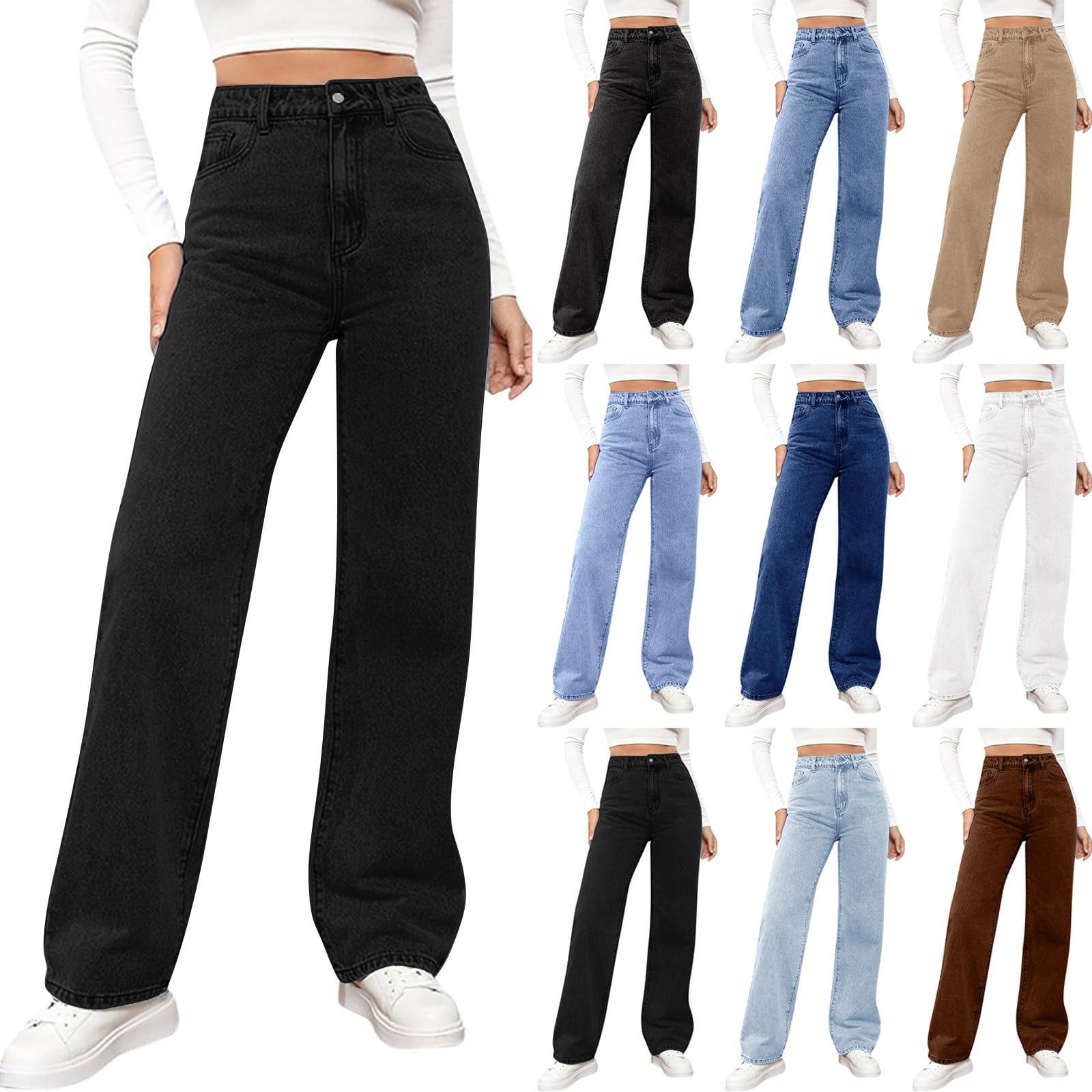 Pantaloni Donna DHRUVI TRENDZ A Vita Alta In Morbido Poliestere, Modello Palazzo Con Tasche, Per Ufficio E Tempo Libero