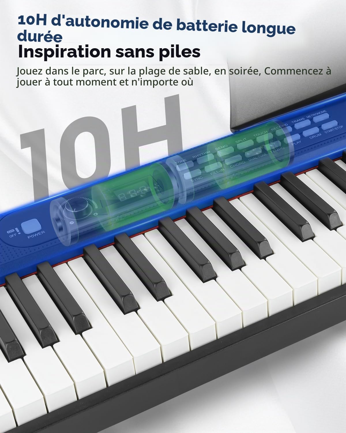 STRICH Piano numérique pliable à 88 touches avec touches sensibles semi-lestées, ensemble de piano électrique portable pour débutant, ensemble avec pédale de sustain, écouteurs, repose-musique, SEP