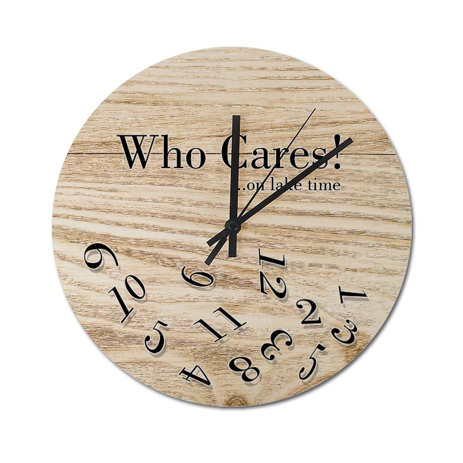 Horloge murale à piles en bois de 38 cm pour décoration de maison de campagne