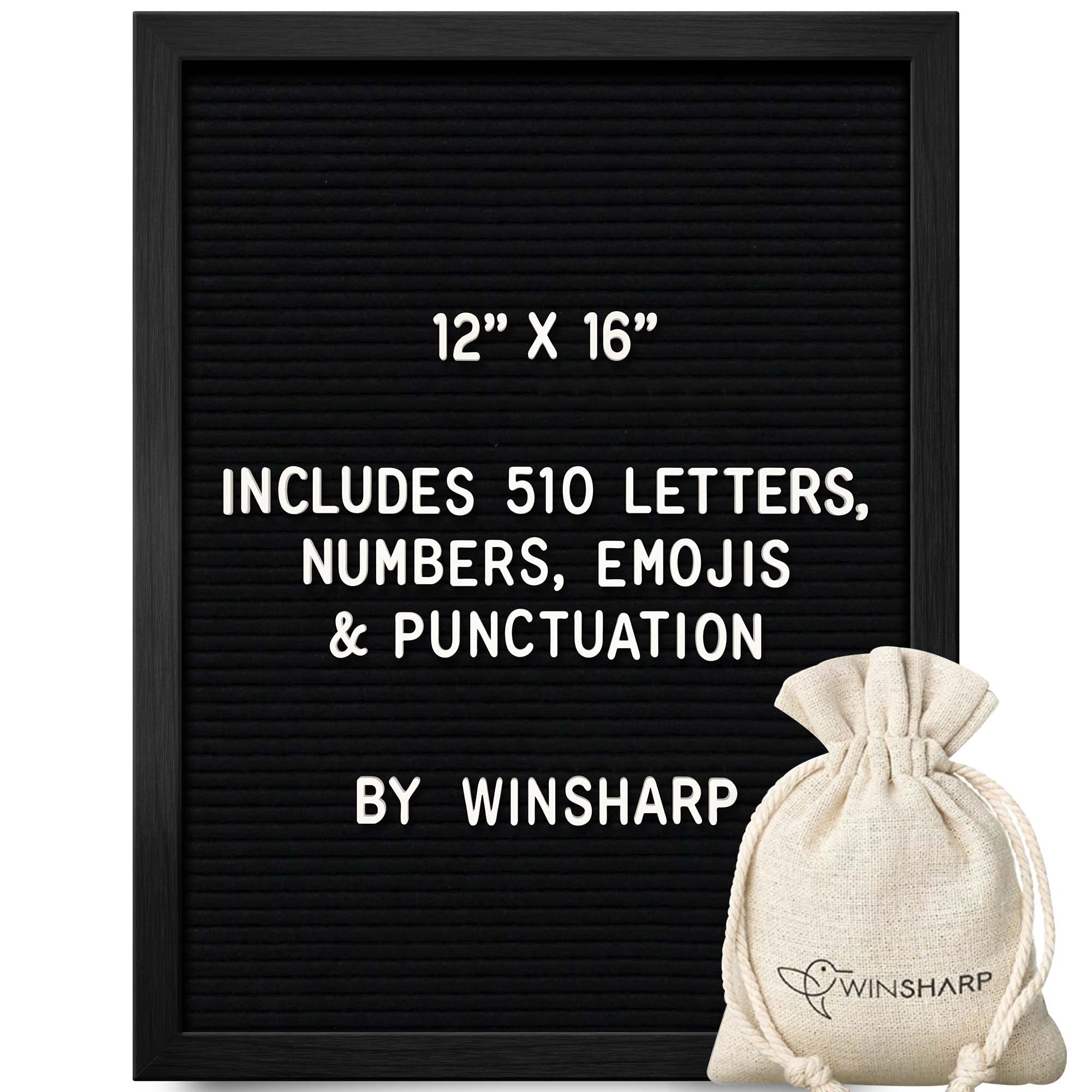 Buy Black Felt Letter Board Classy Dark Stained Wooden Frame with