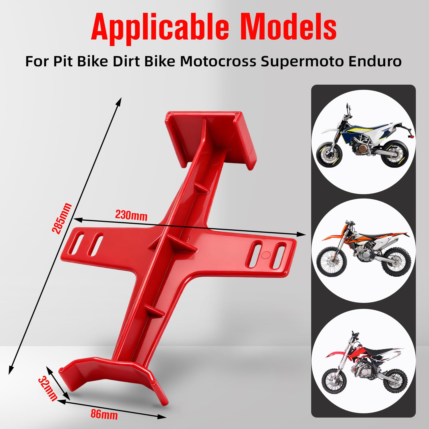 Protector Horquilla Moto,Soporte Suspensión Herramienta de Transporte para Motocross Supermoto Enduro Pit Bike-Rojo