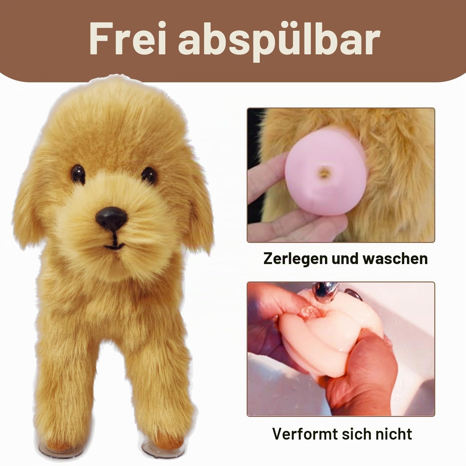 Silikon-Paarungsspielzeug für männliche Hunde, interaktives Schlafspielzeug für Hunde, Partnerspielzeug für männliche Hunde 25cm/9.8in