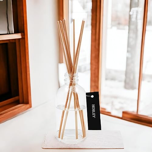 Miniatura 6 de Hosley Essential Elegance Juego de 4 botellas de vidrio de estilo redondo Boston (2.9 fl oz) perfectas para almacenar y mostrar tus aceites