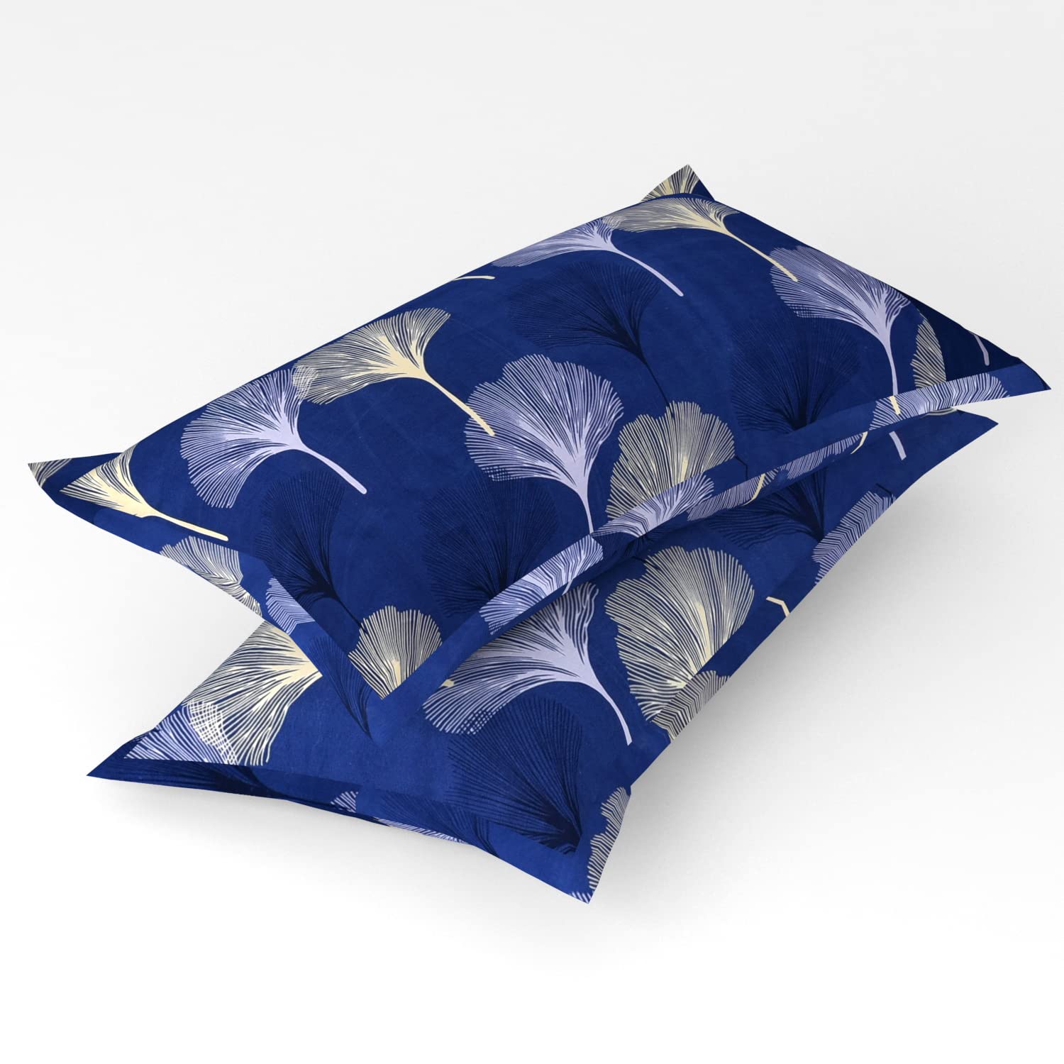 VAS COLLECTIONS 6 Pcs Cotton Pillow Cover Set (3 Pairs) | 180 TC Supersoft Brushed Cotton - Breathable & Wrinkle Free - 6 Pcs Set | White & Grey