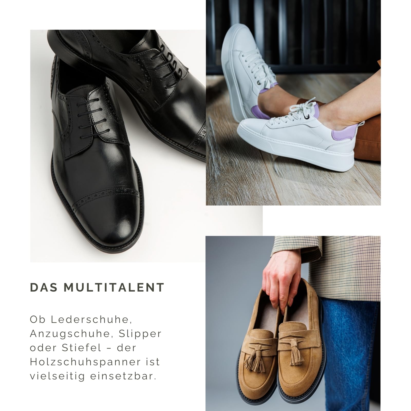Comfort Concept Schuhspanner Schuhdehner aus Echt-Holz mit Metall-Spiralfeder, Holz-Schuhformer, Schuhstrecker, atmungsaktiv, für Damen und Herren