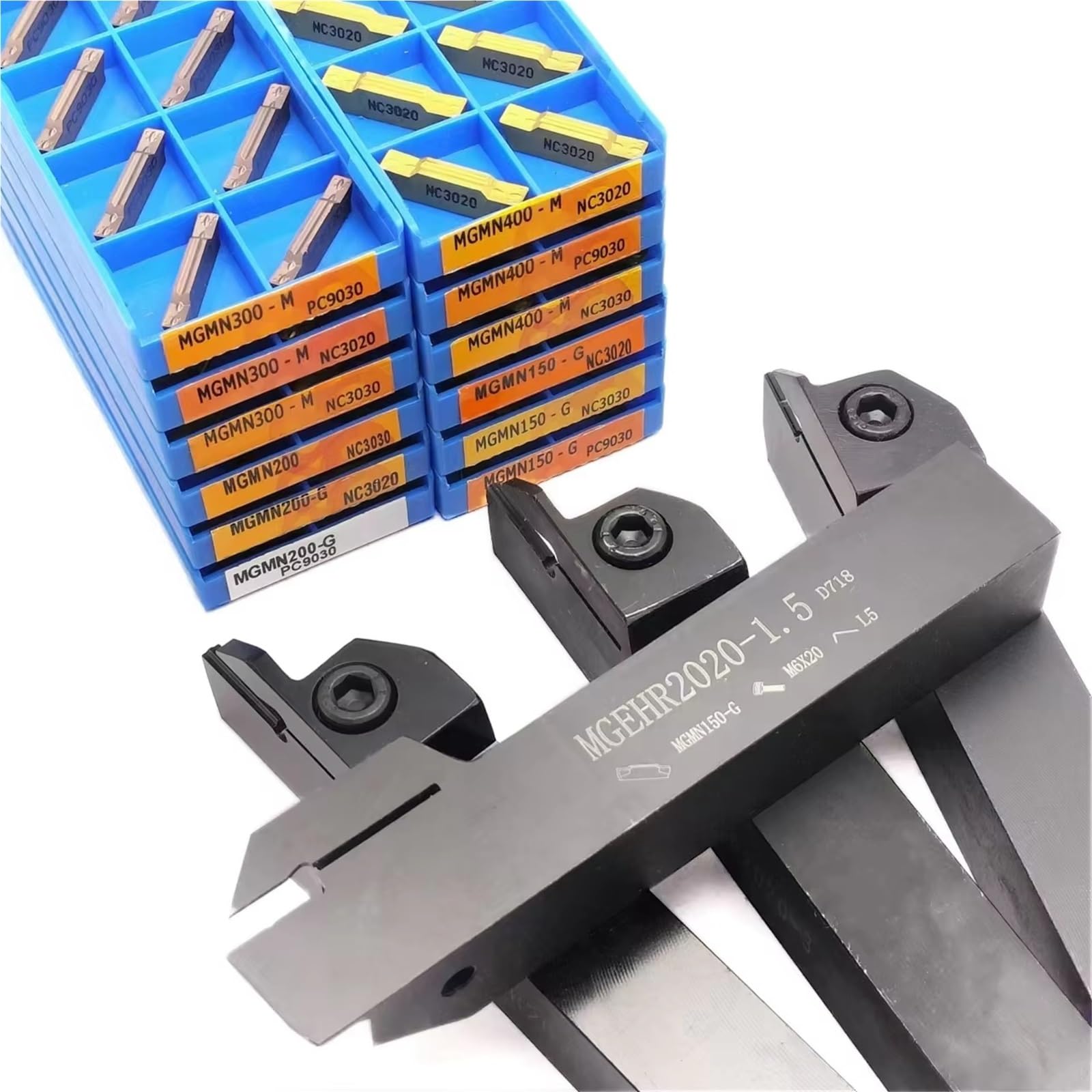 MGEHR2020-1.5 Lathe Tool Holder + MGMN150-G Inserts - Grooving & Cutting Tool