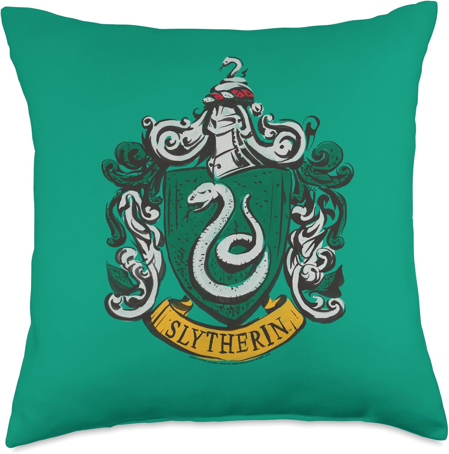 Harry Potter Drawn Slytherin Crest Throw Pillow