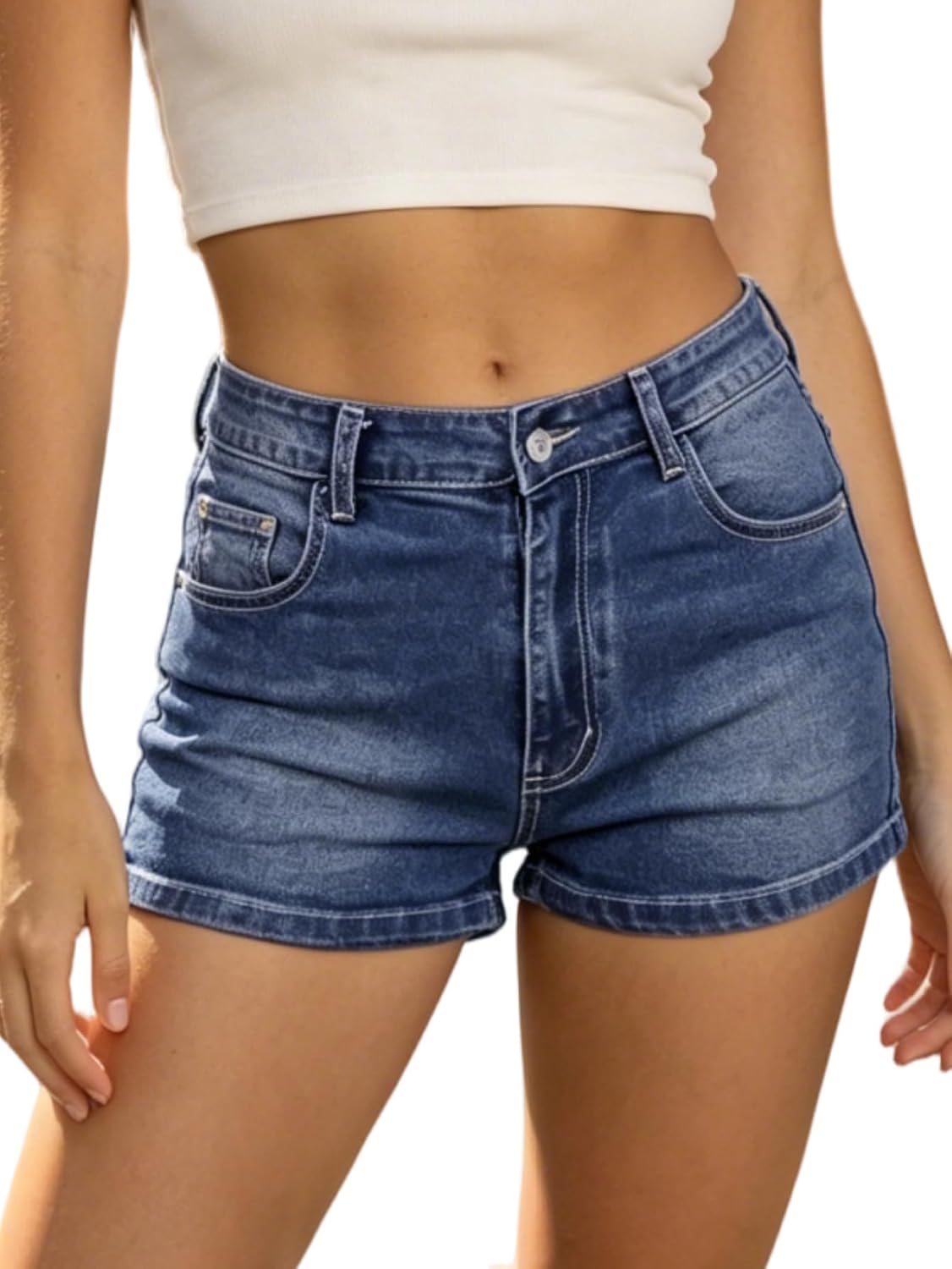 Low Rise Jean Shorts for Women, Sexy Y2K Stretchy Mini Denim Shorts, Fit Summer Womens Hot Short