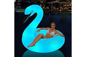 Charming Inflatable Swan Pool Float with Illuminating Solar-Powered Lights