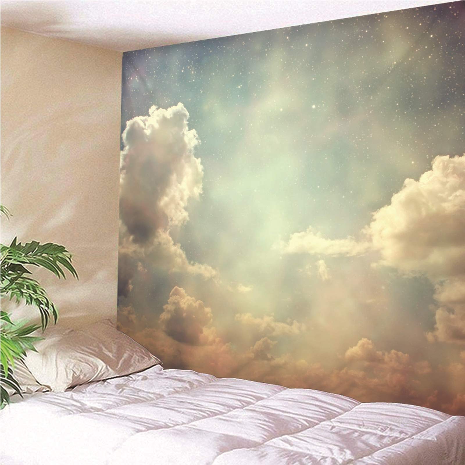 Daesar Wandteppiche Wandbehang, Wandbehang Wasserfest 300x260CM Tapisserie Psychedelic Himmel Wolken Wanddeko für Kinderzimmer Wohnzimmer Schlafzimmer